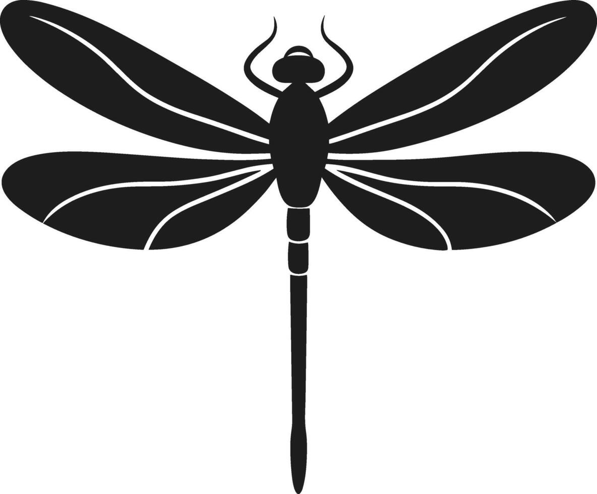 Elegant Dragonfly Silhouette - Minimalist Insect Illustration for Spring Designs vector