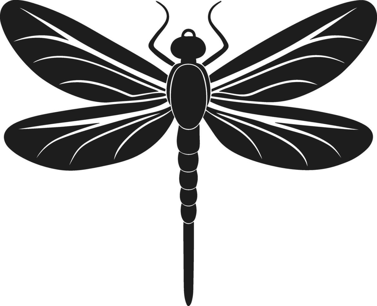 Elegant Dragonfly Silhouette - Nature-Inspired Illustration for Spring Designs vector