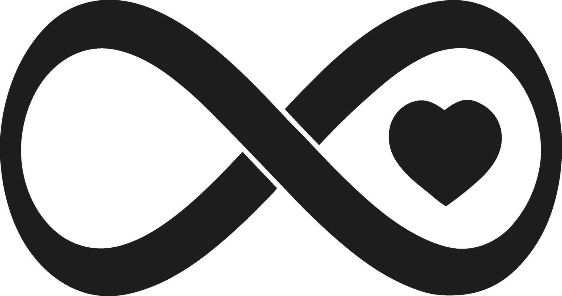 Infinity Symbol with Heart - Love and Eternity Illustration vector
