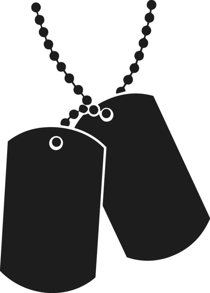 Military Dog Tags Silhouette Illustration for Memorial Day vector