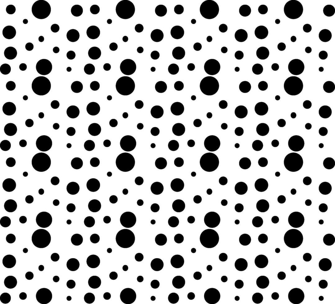 Seamless geometric pattern of black circles and dots on a white background vector