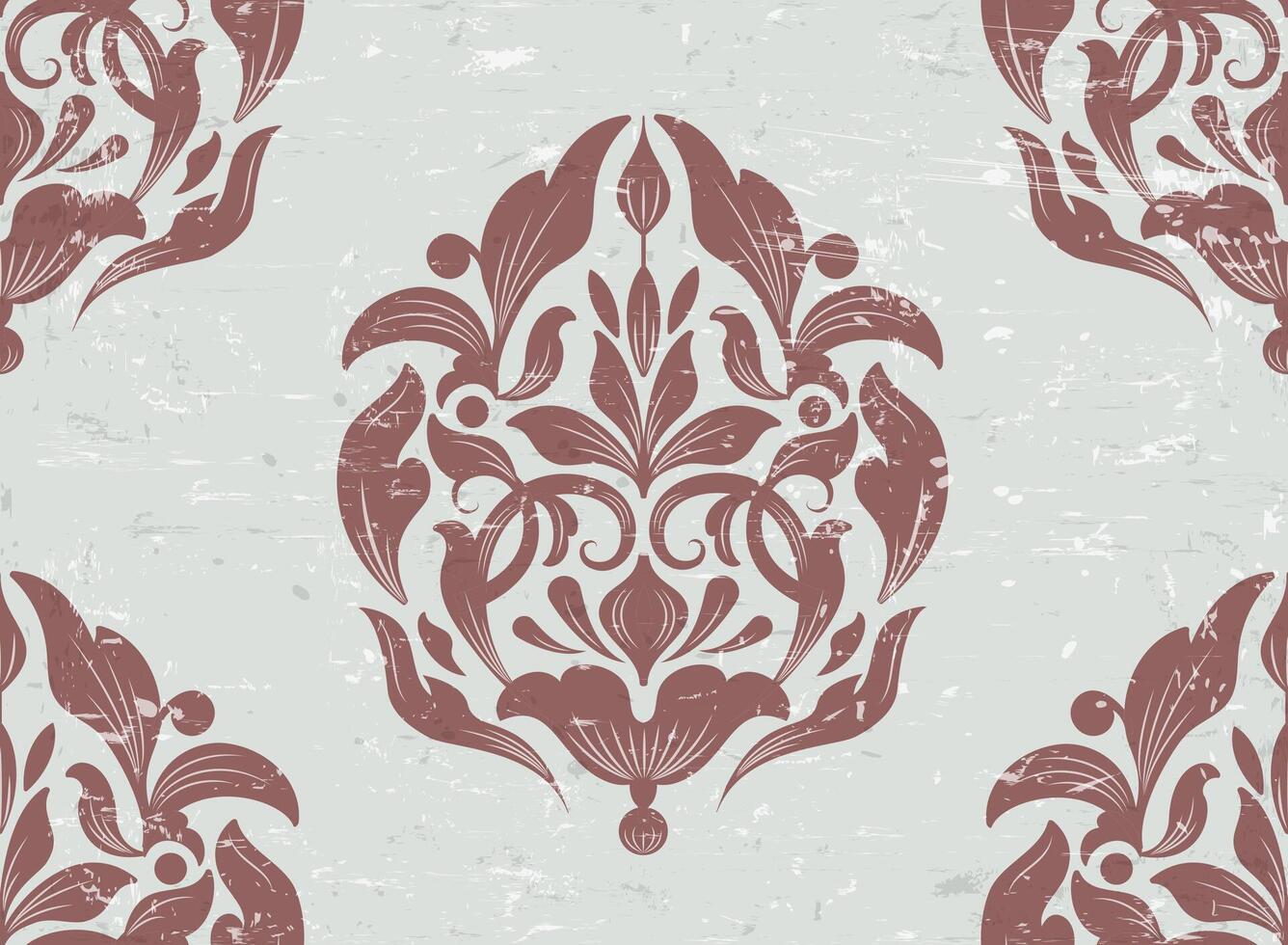 Classical luxury damask seamless pattern grunge background vector