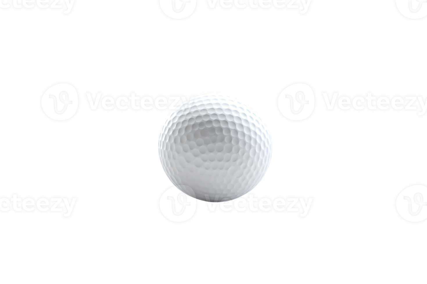 Close up view of a single white golf ball isolated transparent background png