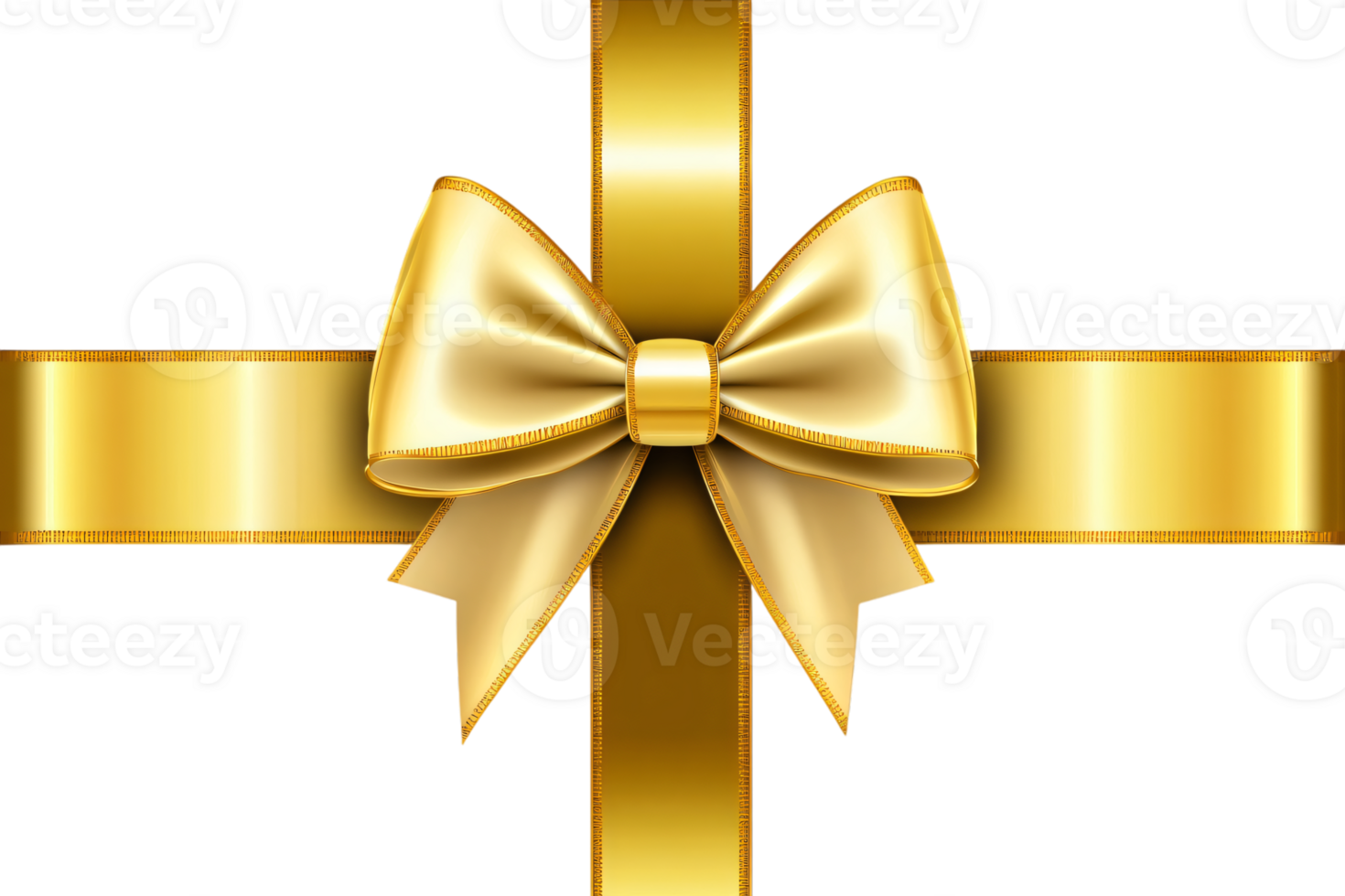 Elegant Golden Bow and Ribbon Luxury Gift Decoration Festive Design Element png