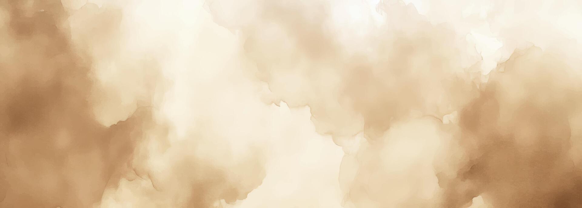 Artistic watercolor background with a soft abstract design. Features open space for text, making it ideal for banners, presentations, and product displays in khaki brown color vector