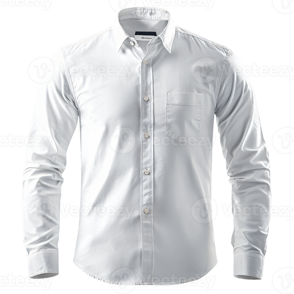 Men s Long Sleeve White Dress Shirt Casual Formal Button Down Classic Style Apparel png