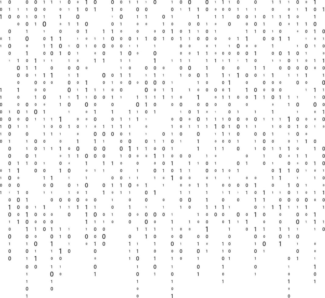 Digital binary code. Computer matrix data falling numbers. Binary code. Binary code matrix. vector