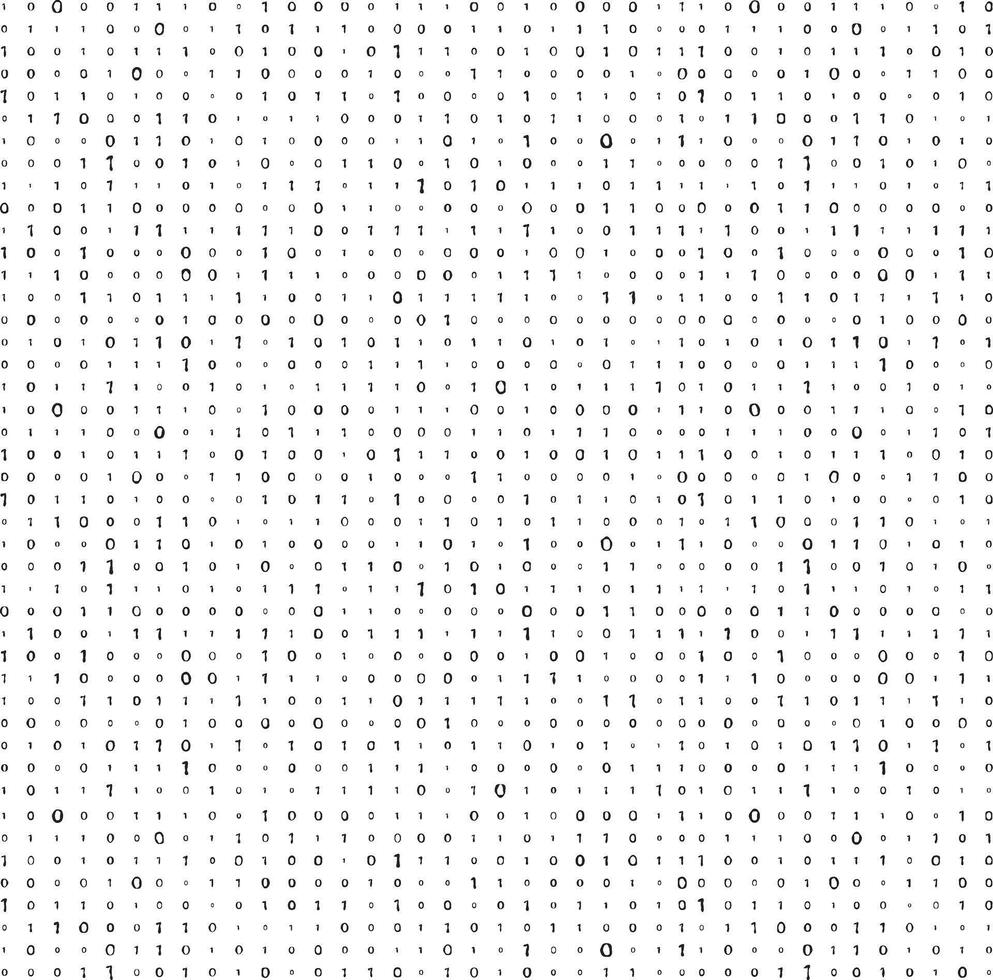Numbers on the screen. Binary code stream. Computer matrix. Graphic data, decryption, algorithm, encryption element. vector