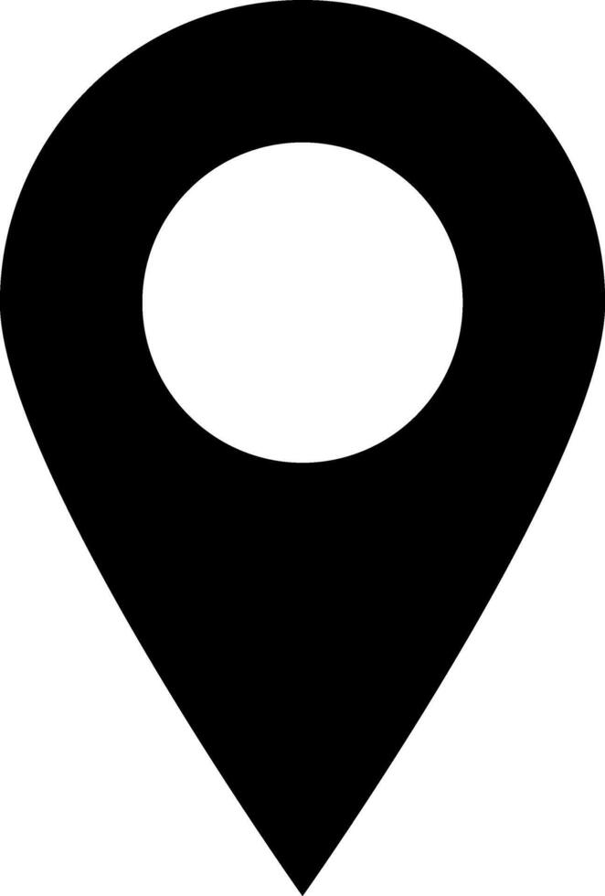 Map location sign. A symbol that represents a specific place or point on a map. vector