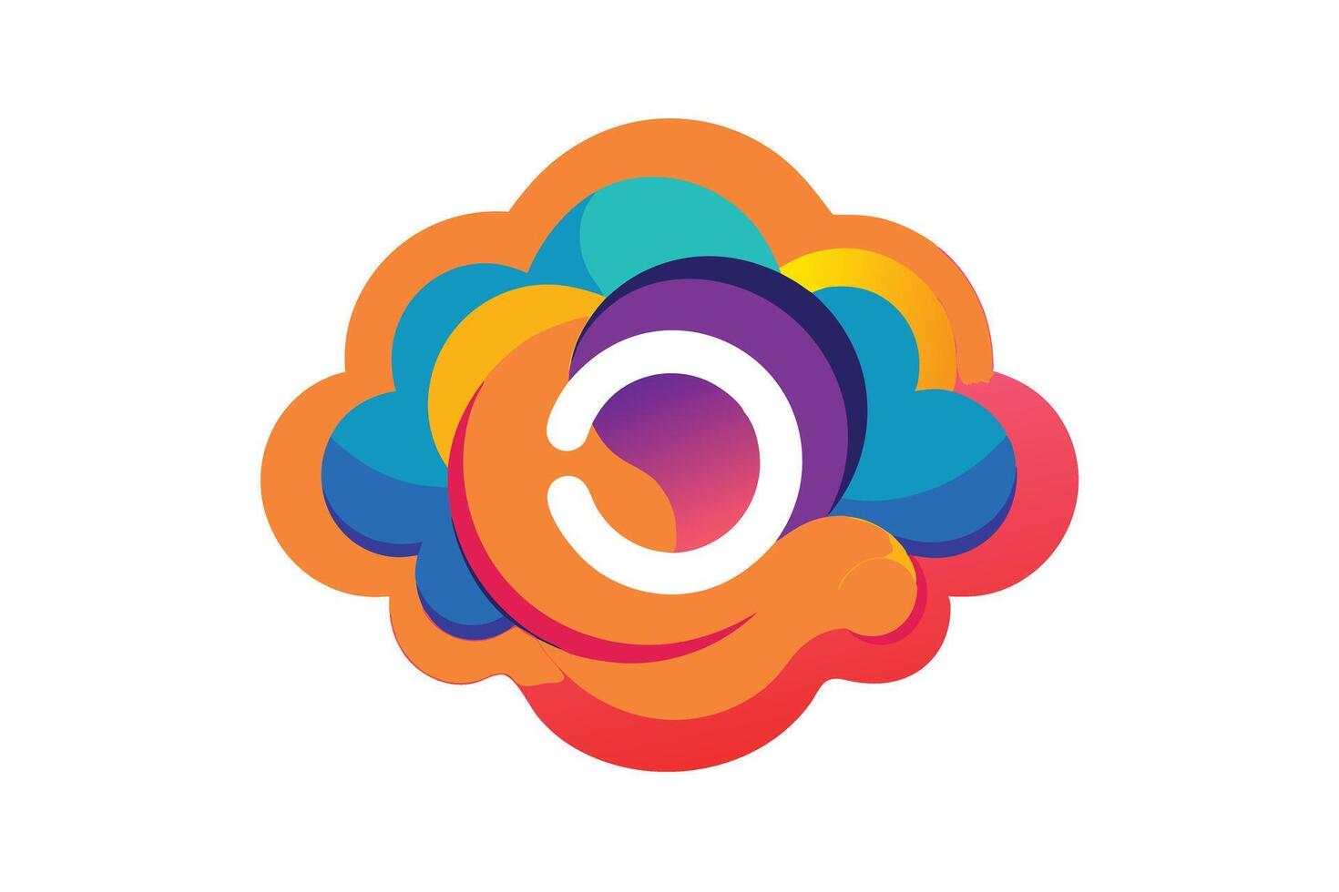 Colorful Cloud-Shaped Logo with Abstract Design vector