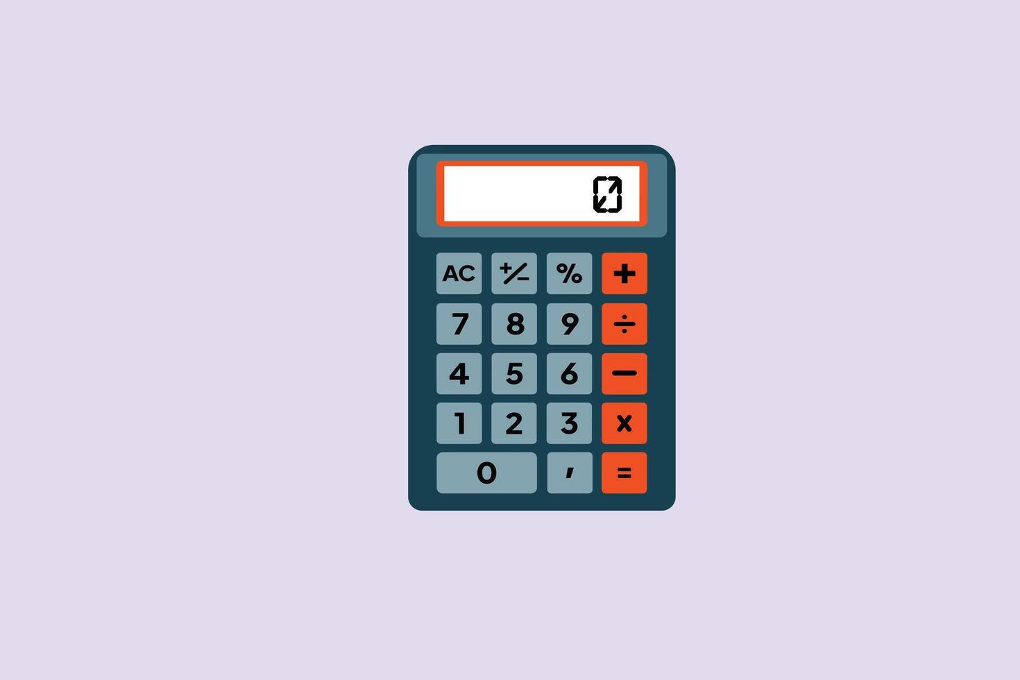 Ordinary calculator. Calculator Concept. Colored flat illustration isolated. vector