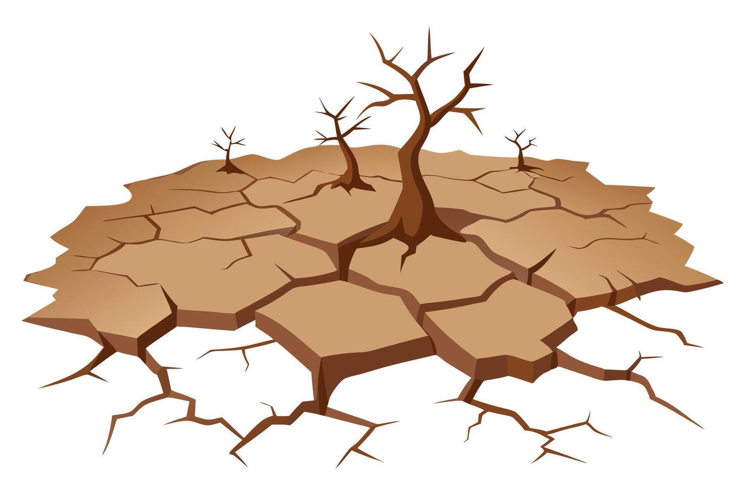 A illustration of cracked earth depicting drought. vector
