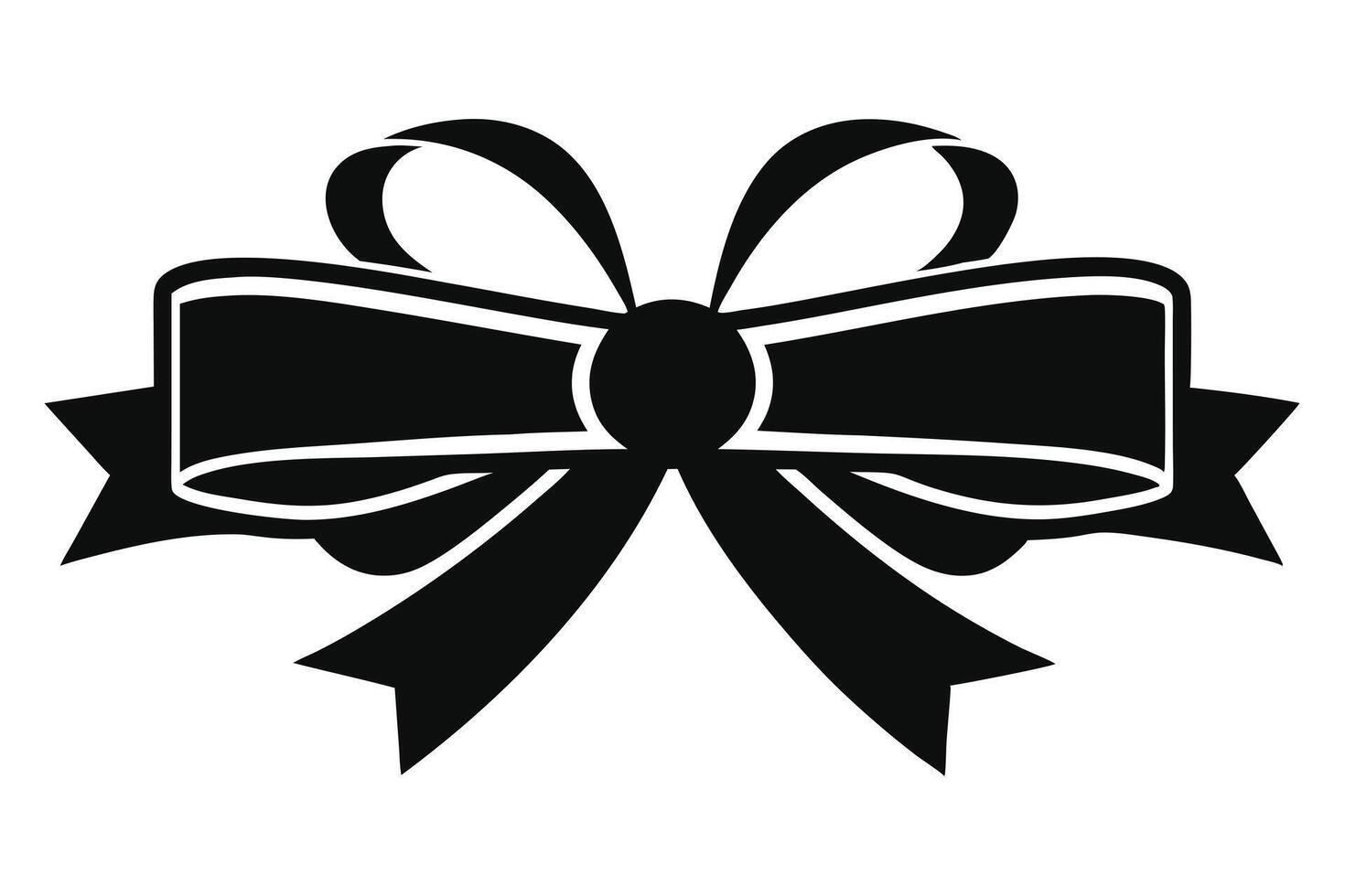 Simple black and white gift ribbon emblem design. vector