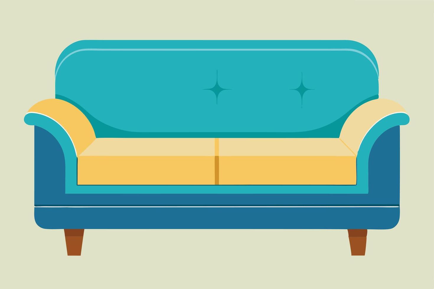 A Colorful Retro Sofa Illustration for Interior Design vector