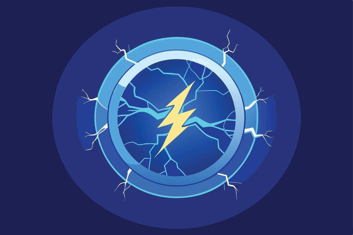 A Vibrant Blue Adobe Illustrator Artwork of a Fractured Orb vector
