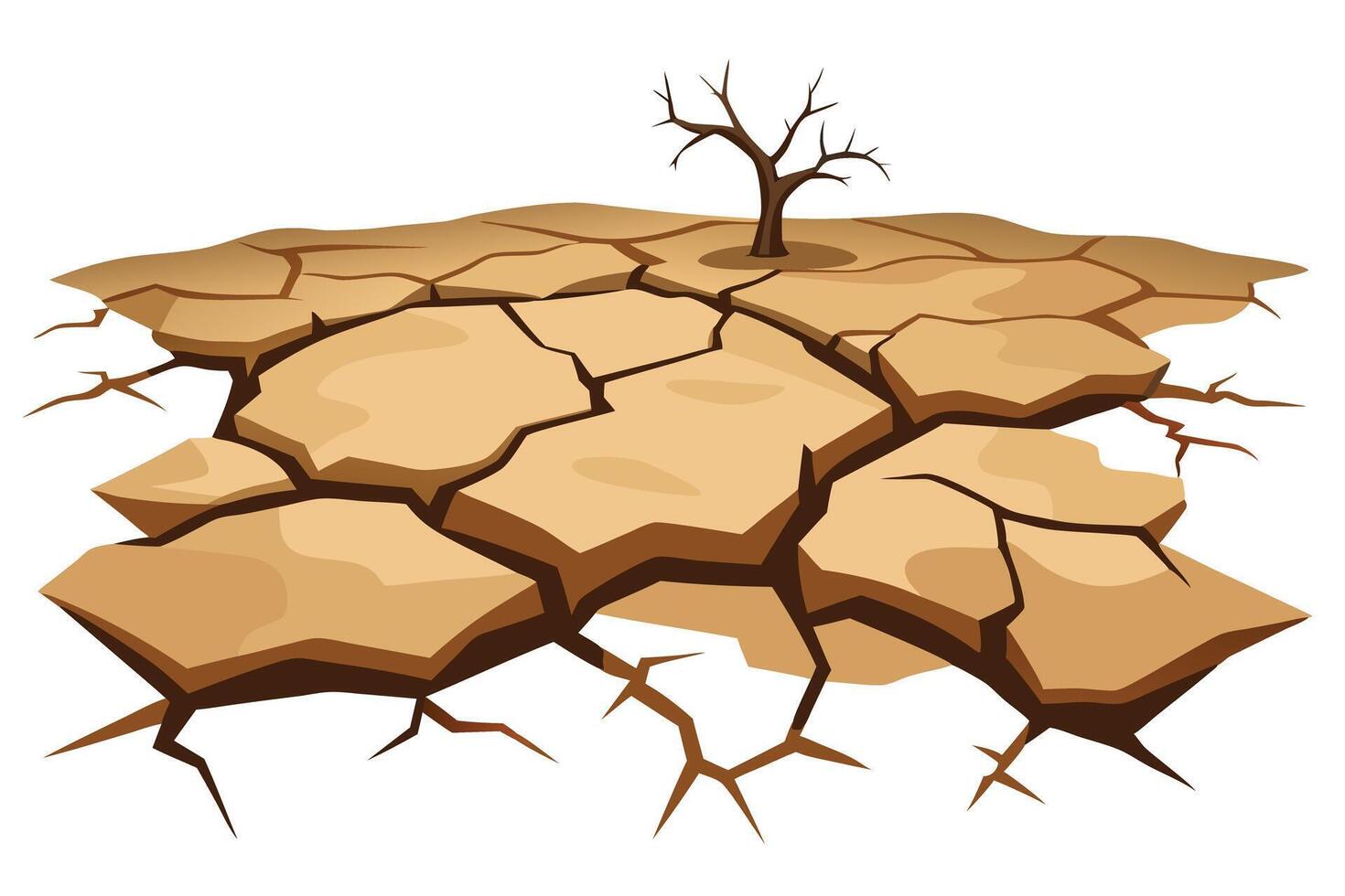 illustration of cracked earth depicting drought. vector