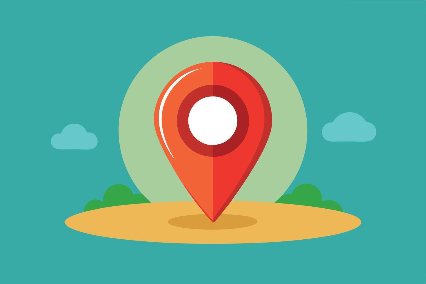 A Flat Design Map Marker Icon with Audio Symbol vector