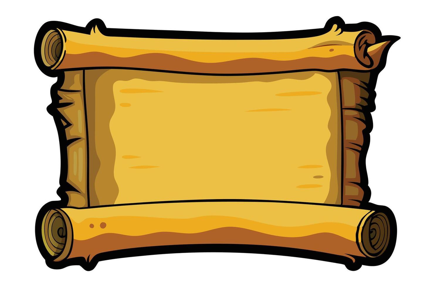 A Cartoon illustration of an ancient scroll. vector