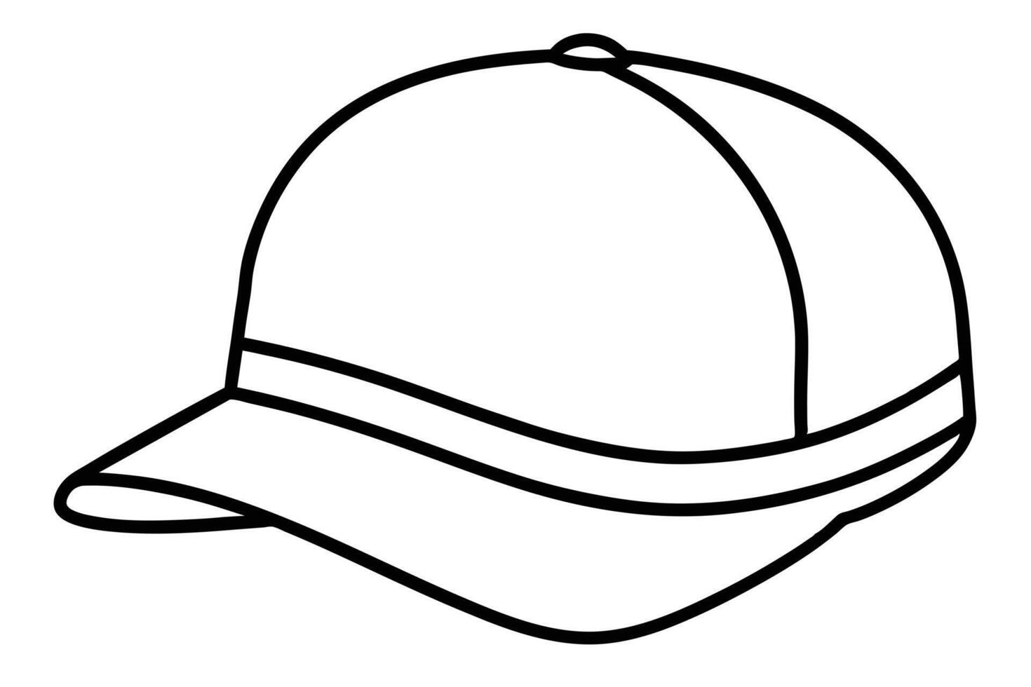 Line Drawing of a Baseball Cap vector