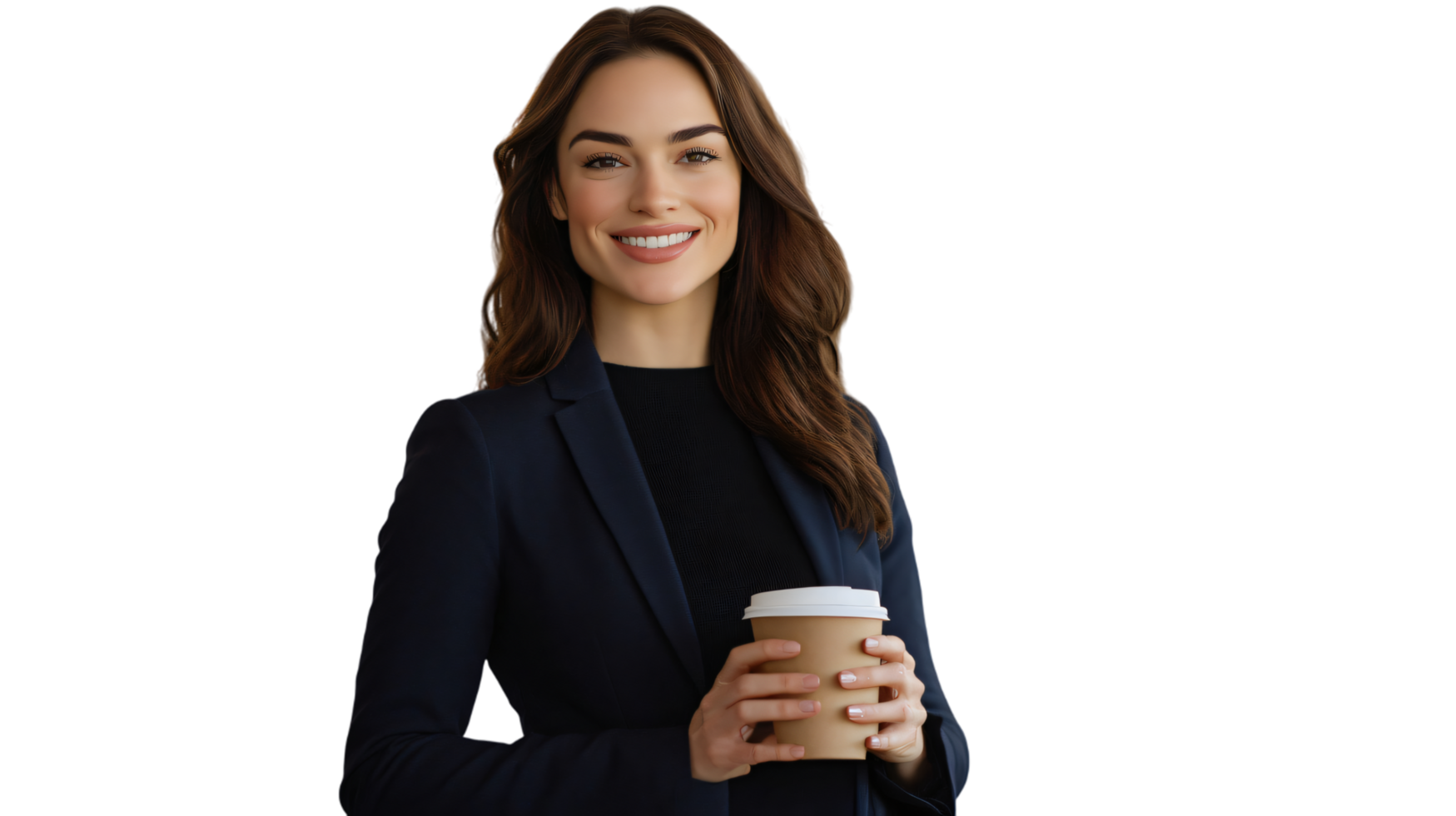 Confident Businesswoman Holding Coffee Professional Portrait Corporate Image png
