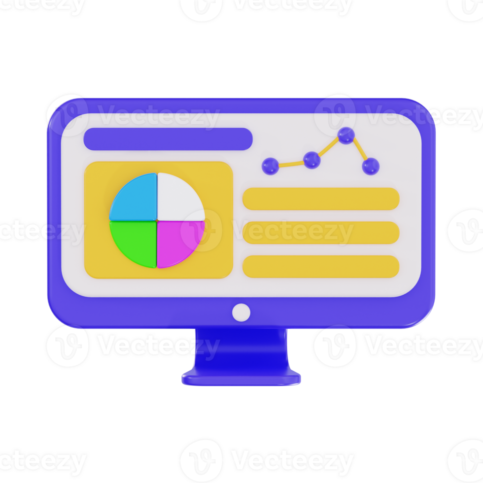 Colorful Data Chart Monitor png
