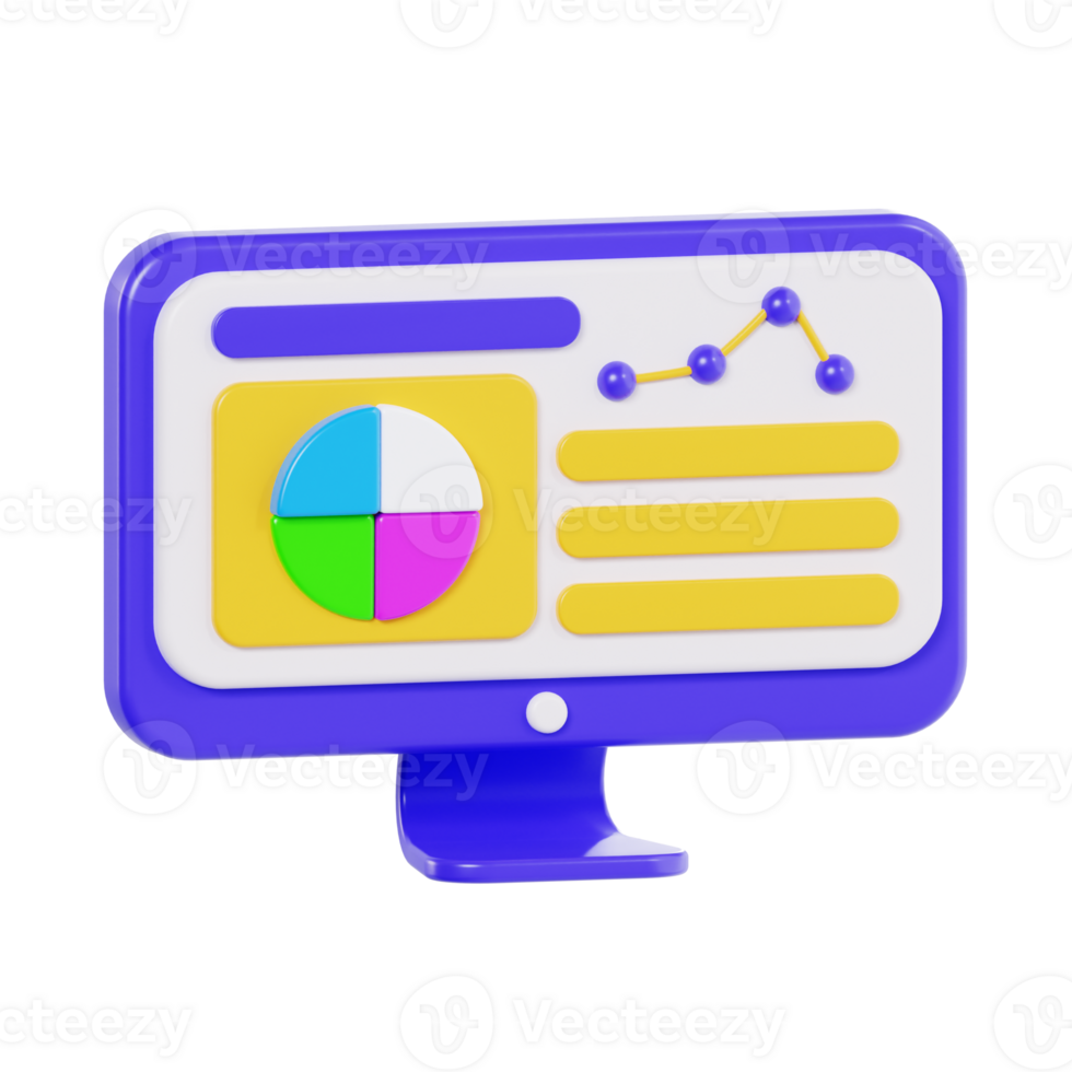 3D Business Statistics Display png