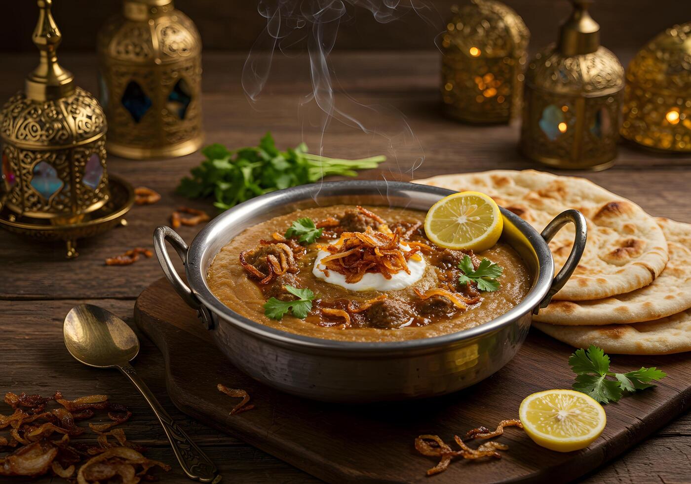 Delicious Pakistani Dal Makhani with Naan, Ready to Serve photo