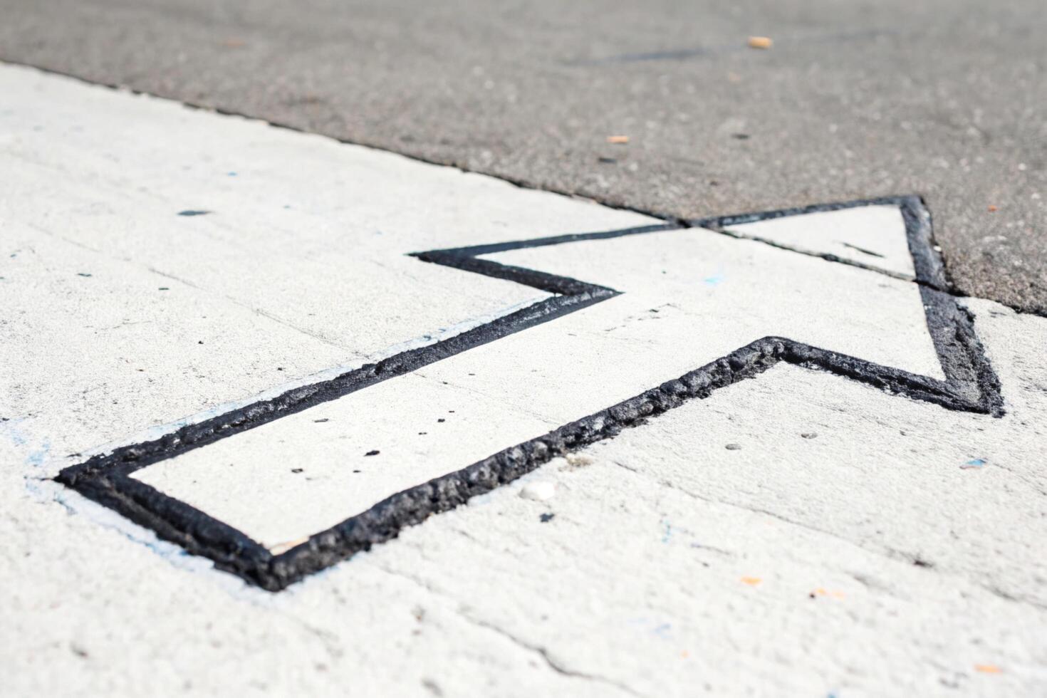 Arrow Sign On The Street Made With Color photo