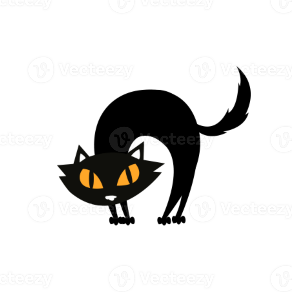 Black Halloween cat png