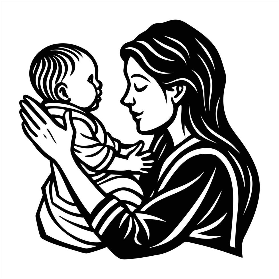 Mother and Child. Mascot vector