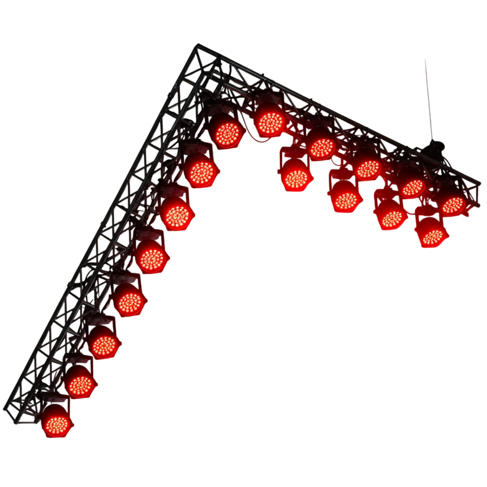 Array of Red LED Stage Lights for Concerts and Events png