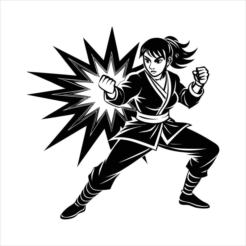 Animated Karate Girl vector