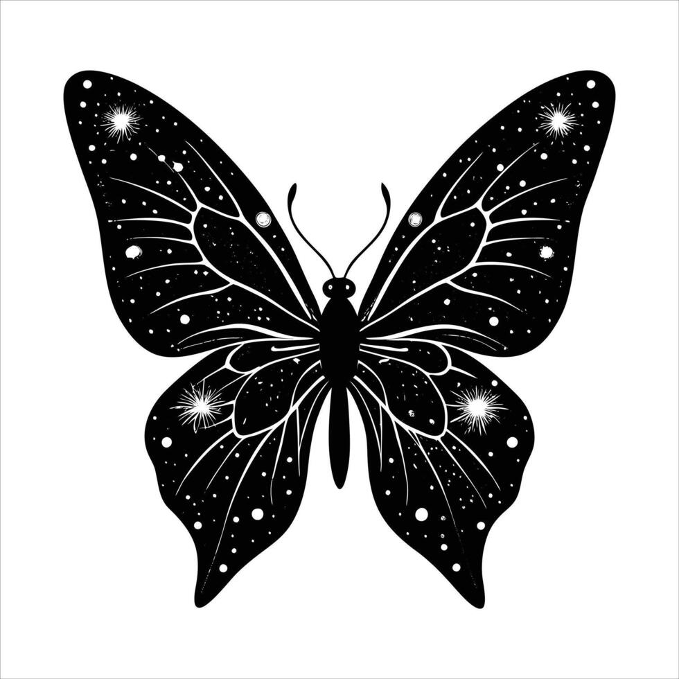 Butterfly Wings With Galaxy vector
