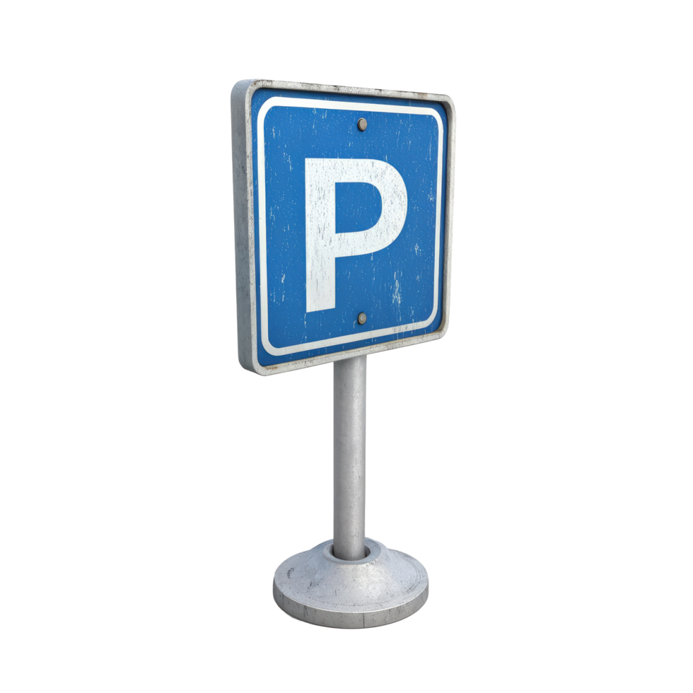 Isolated Parking Symbol on Metal Pole png