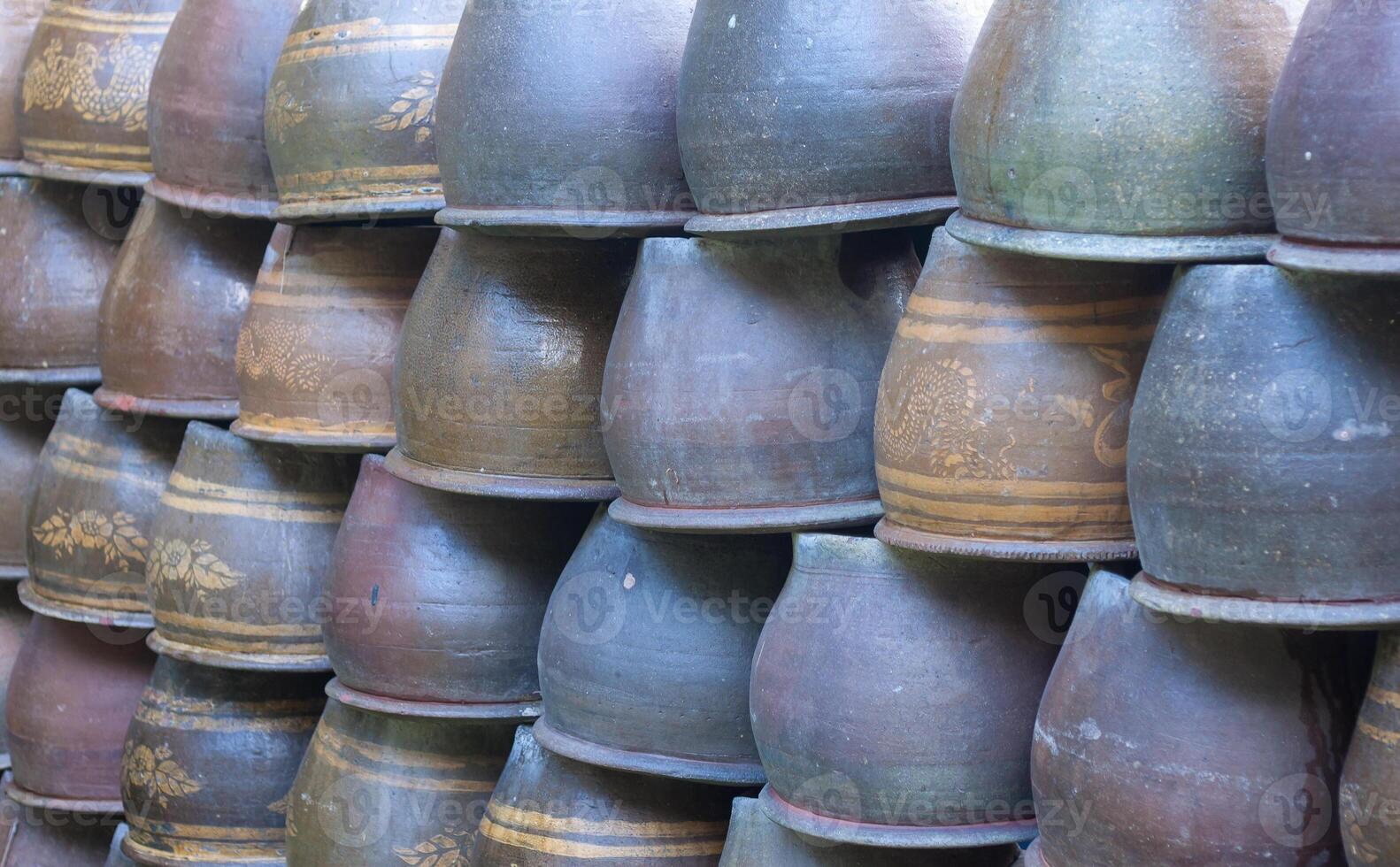 a large pile of pots photo