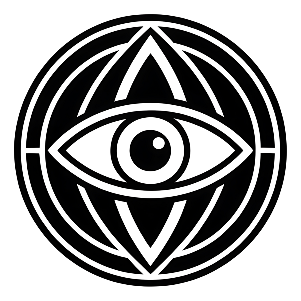 All Seeing Eye Symbol with Sacred Geometry Design png