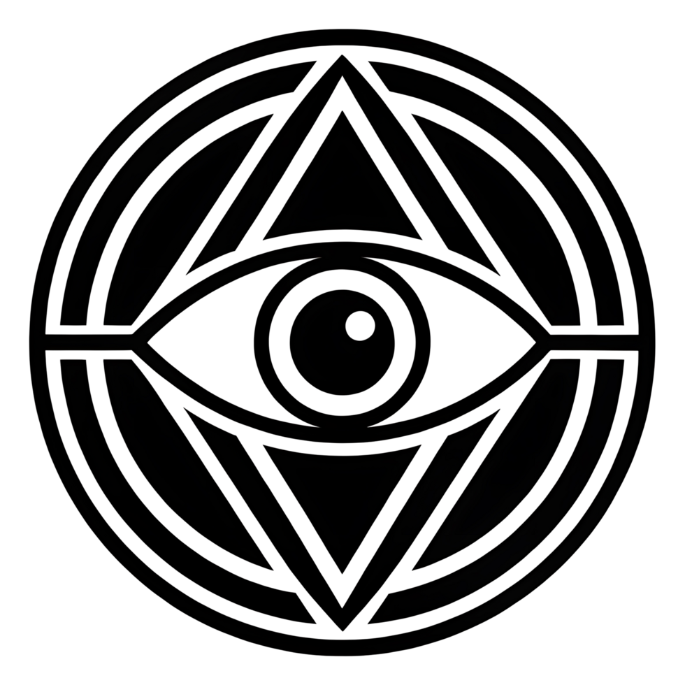 Mystic Eye in Geometric Circle Illustration png