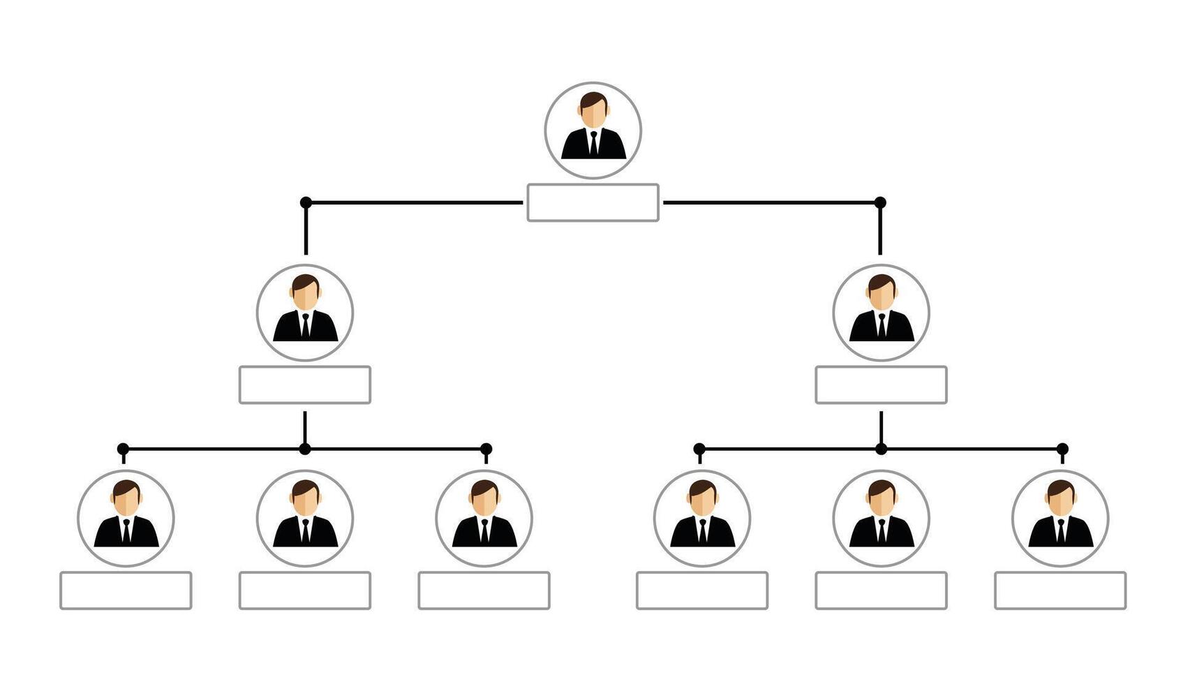 Organization Chart Infographics with People Icon and Abstract Line. vector