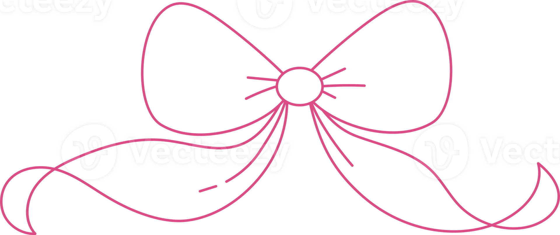 Outline Coquette Ribbon Bow png