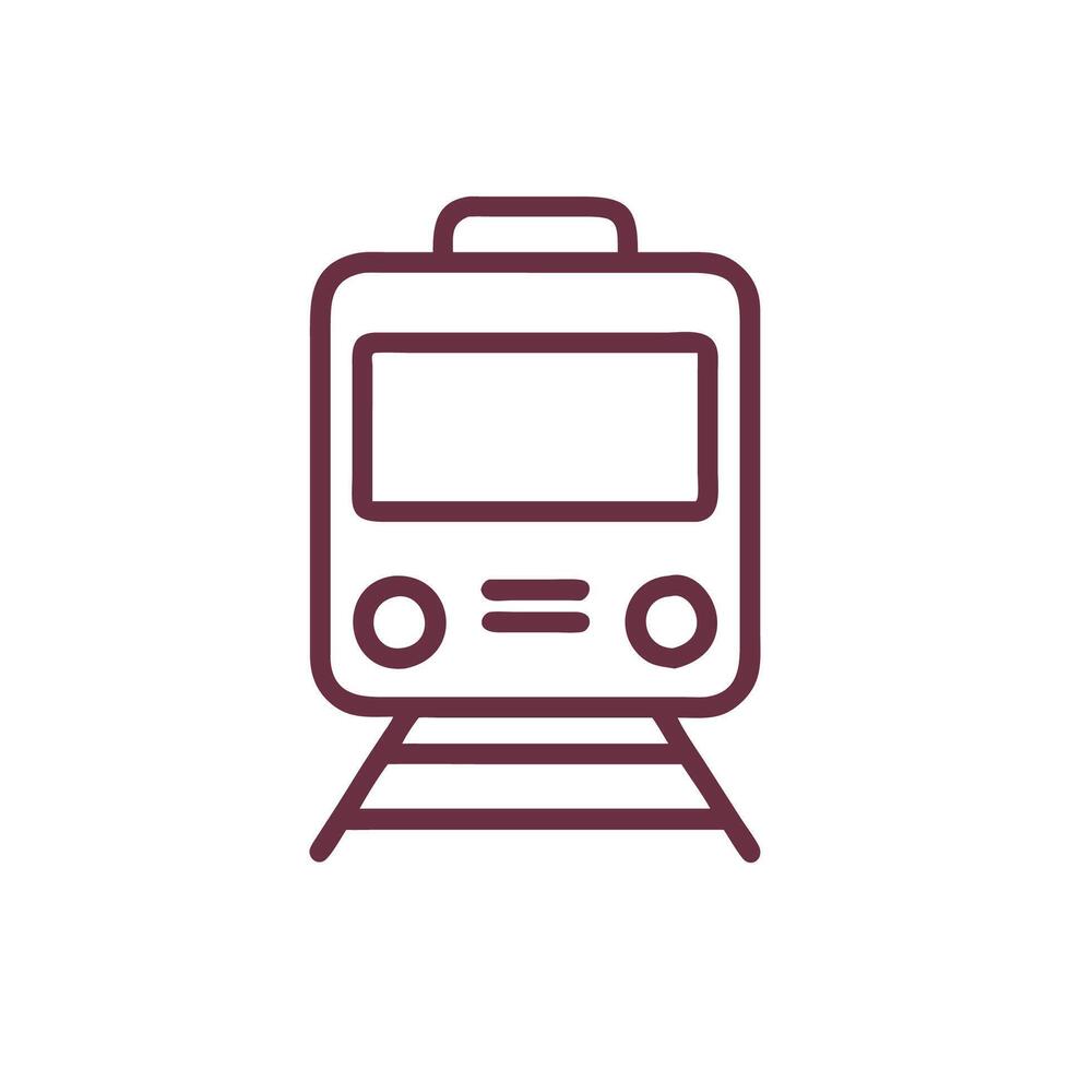 a train icon on a white background vector