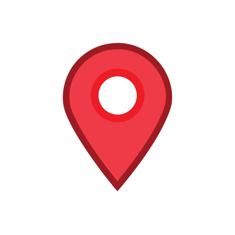 A red pin on a white background vector