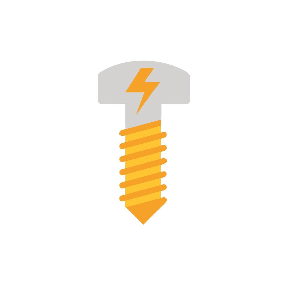 A screw with a lightning bolt on it vector