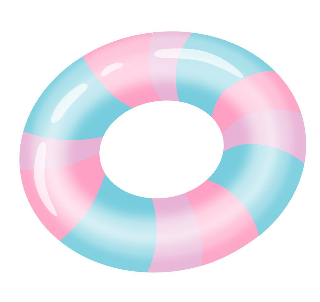 Cute pink and blue swimming ring png