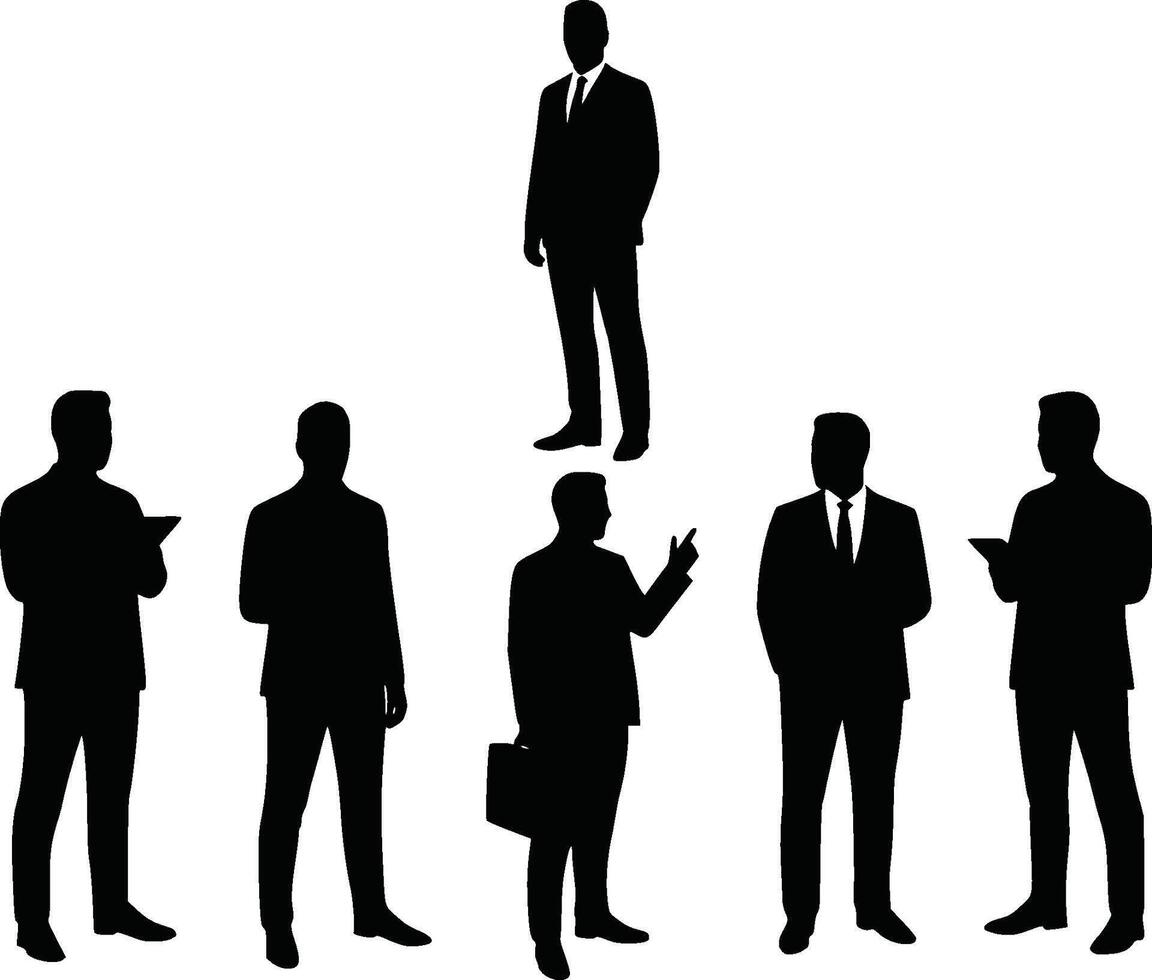 Six Businessman Silhouettes vector