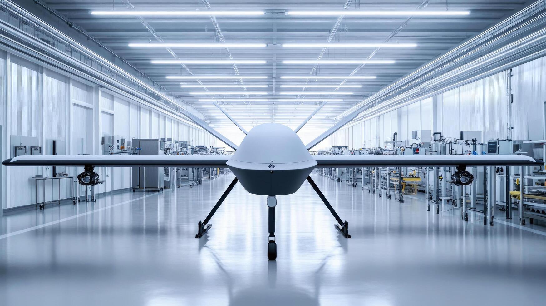Advanced drone technology showcased in a modern industrial facility photo