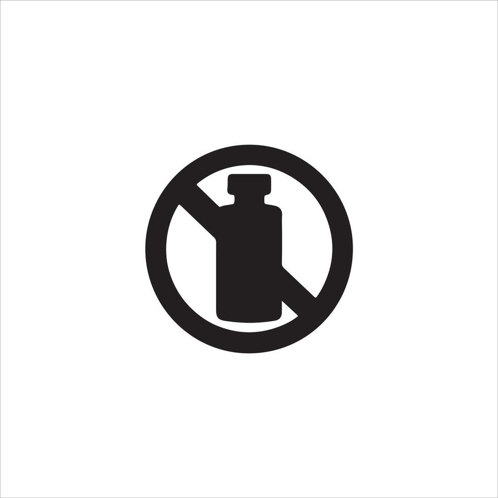 No alcohol sign icon isolated on white background vector