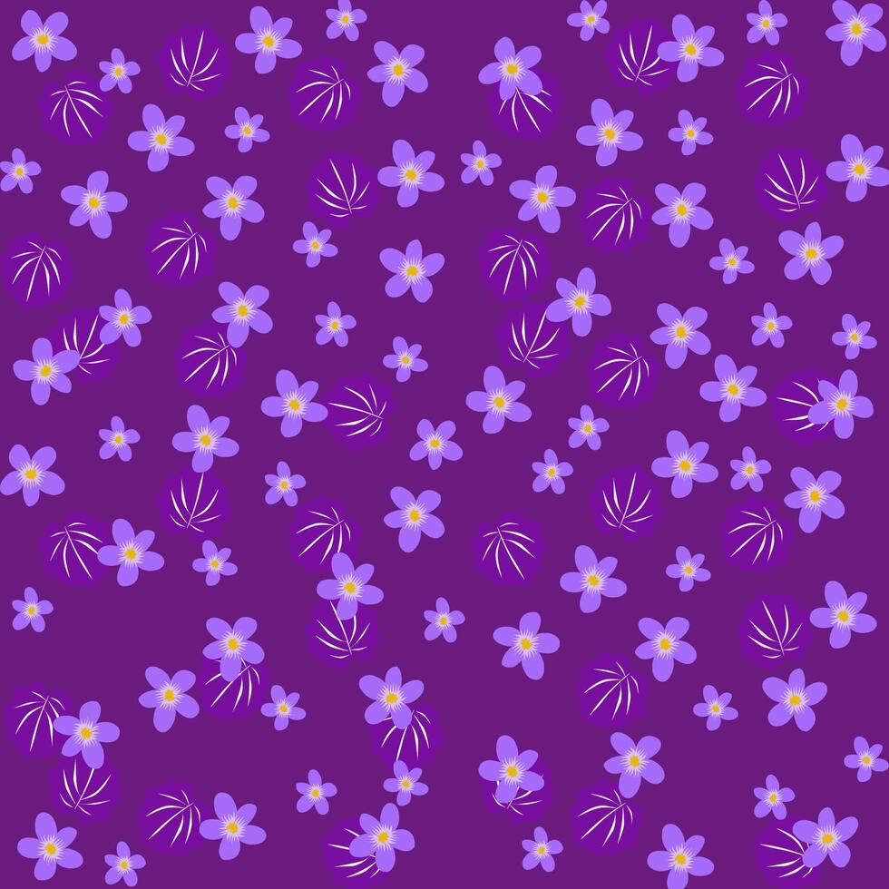 Sweet purple floral pattern background vector