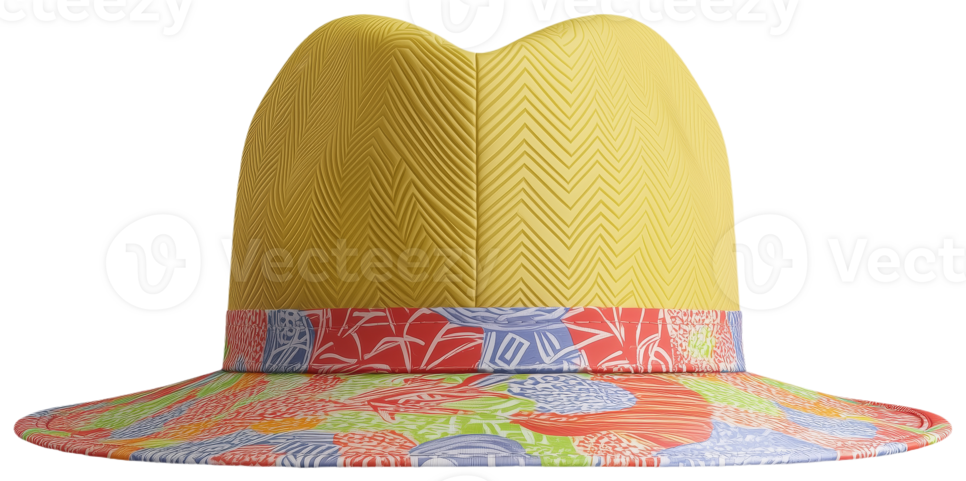 Colorful Hat with Unique Floral Pattern for Summer png