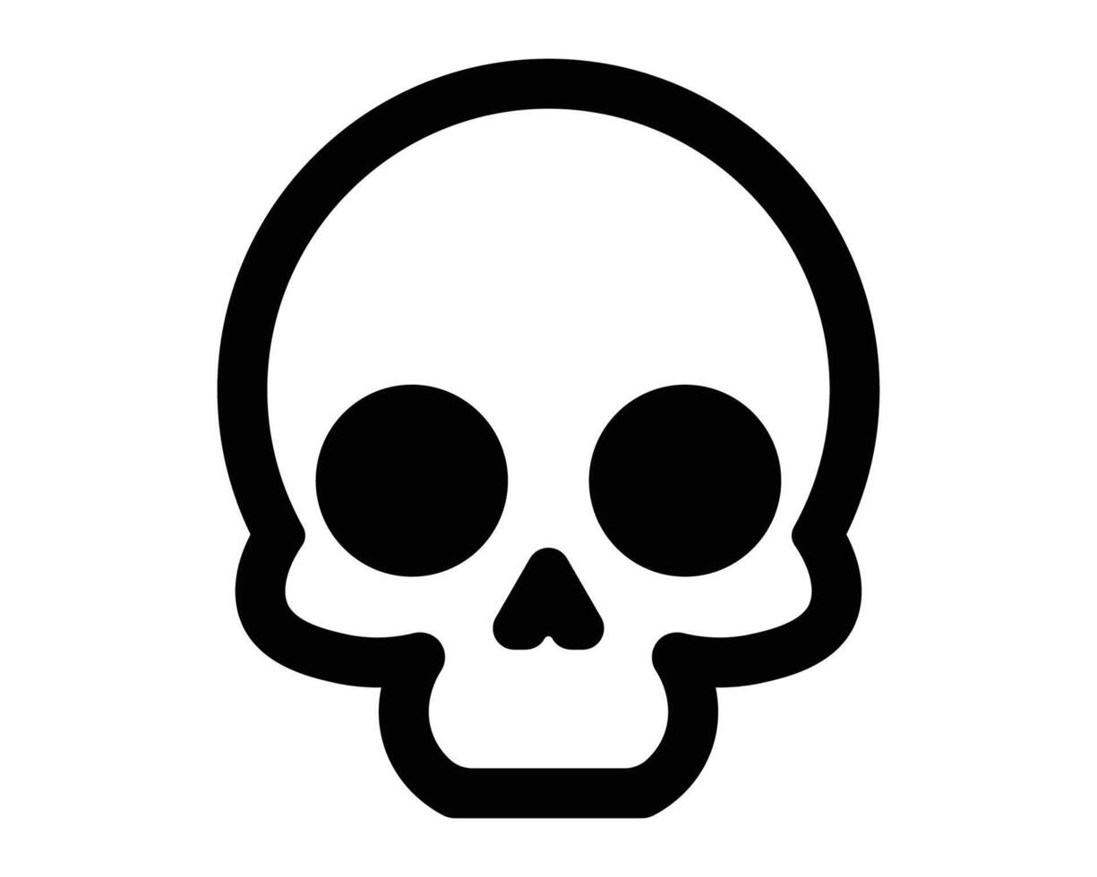 Black and White Simple Skull Icon for Halloween, Horror Themes, Education, and Graphic Design Projects vector