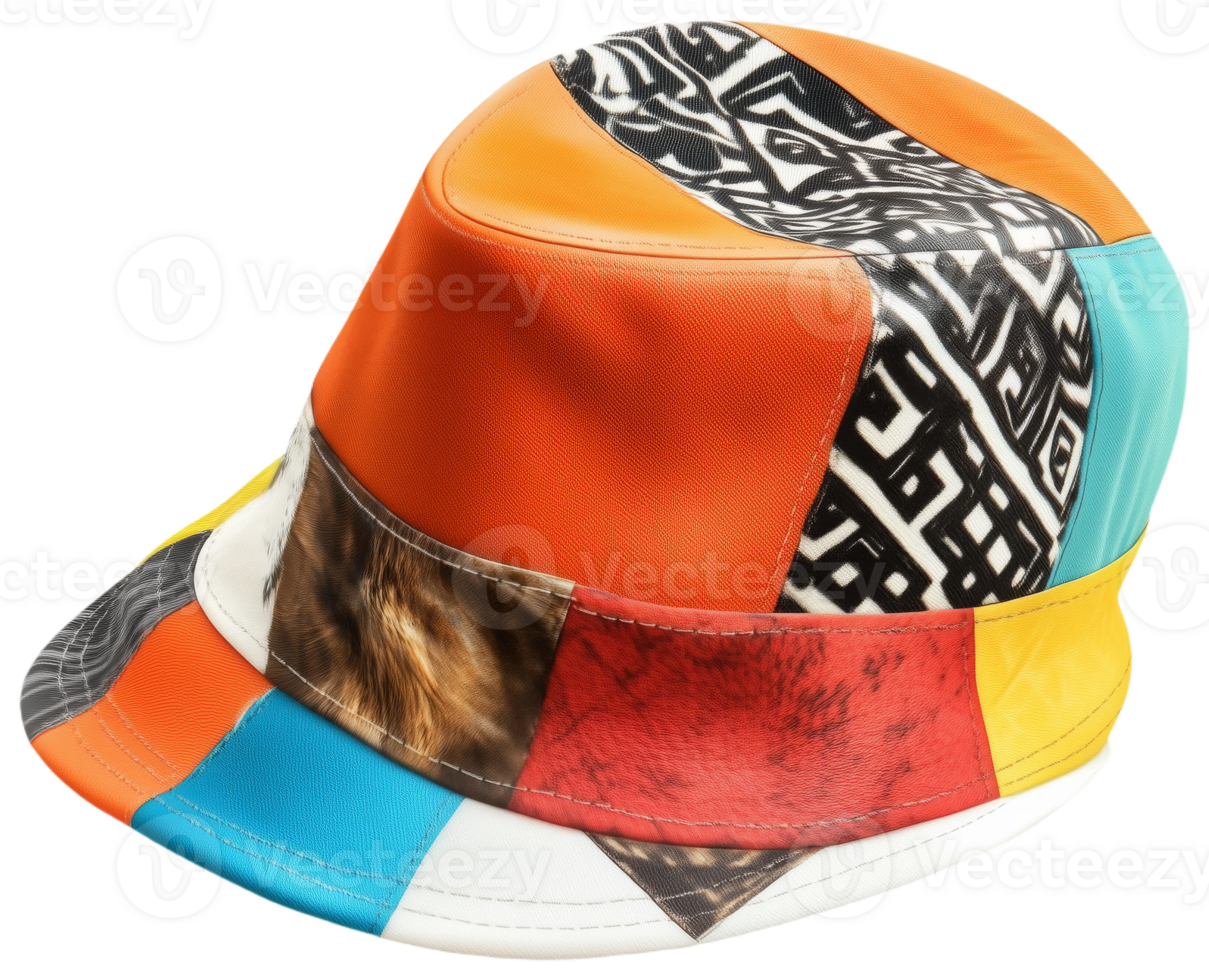 Colorful Hat with Unique Patterns and Bold Style png